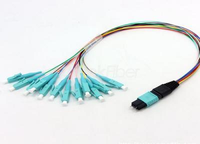 MPO Fiber Cable to LC Fiber Optic Patch Cord 8 12 cores OM3 with 2.0mm Pigtail