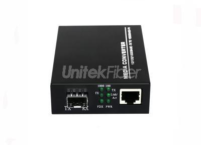 10/100/1000M Optic Fiber Media Converter With RJ45 SFP Port 1550nm 1310nm