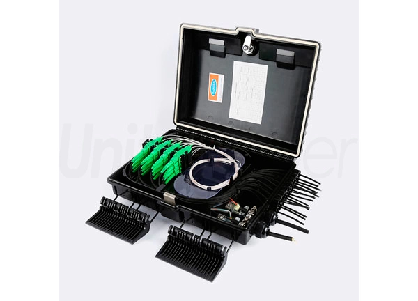 Outdoor Black FTTH Fiber Splice Box Optical Termination Box 16 Cores