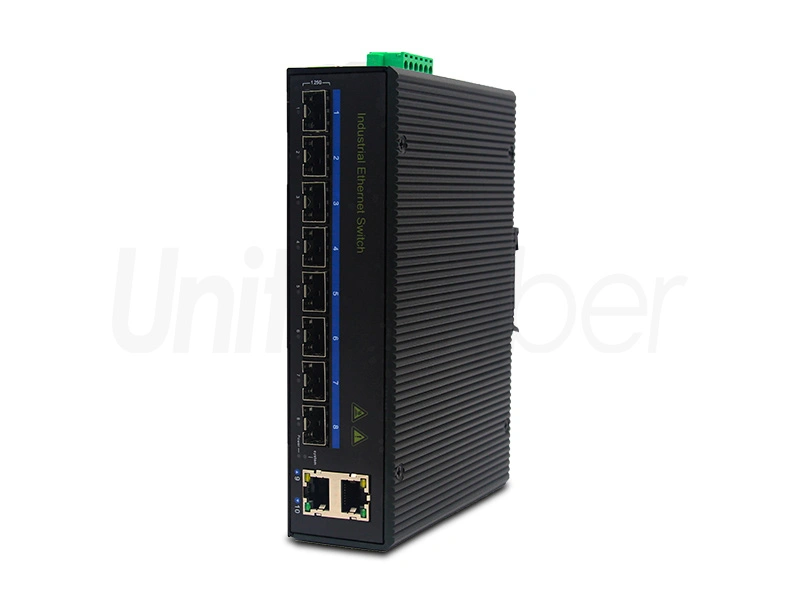 high reliability industrial poe switch full gigabit sfp 8 ports 1000m electrical 2 ports 3