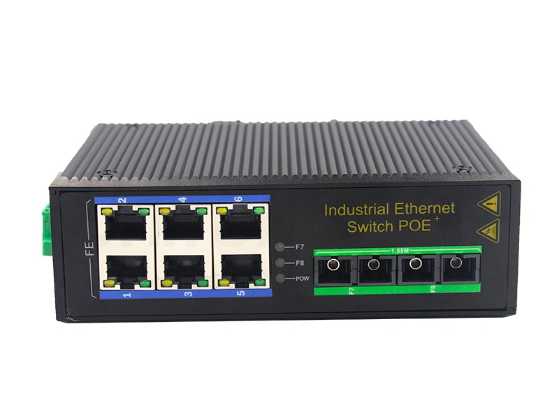 Manufacturer Unmanaged Industrial-grade Ethernet PoE Switch with 2 Optical Ports and 6 Electrical Ports