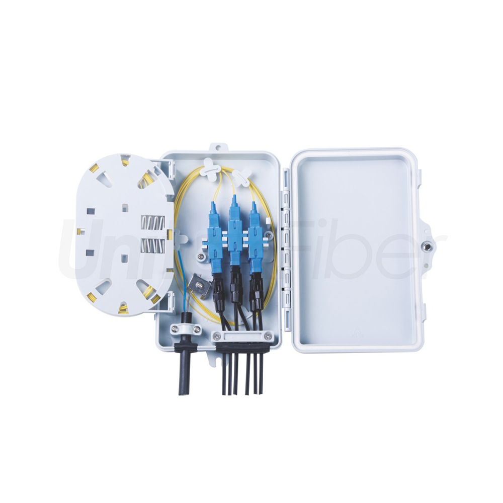 FTTH Plastic Splice Box Mini Fiber Optical Termination Box 4 Ports